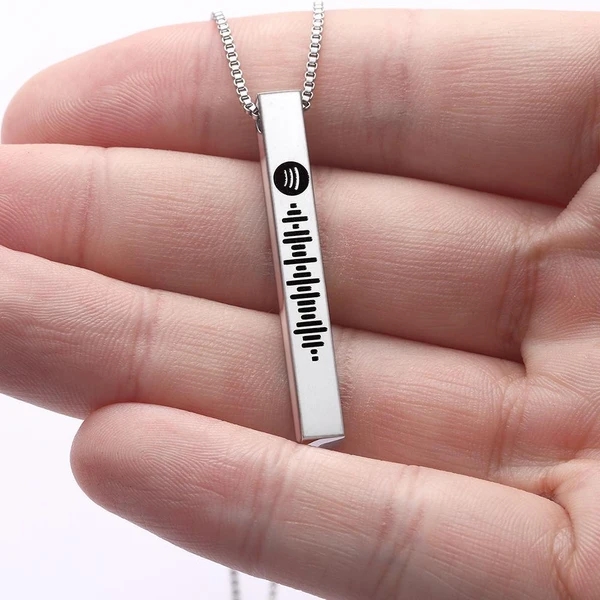 Custom Spotify Code Necklace With Spotify Song Playlist Personalized